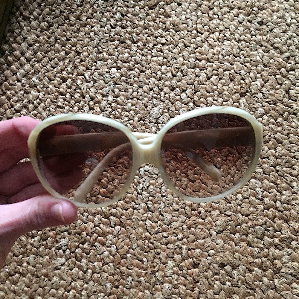 ♠️ KATE SPADE IVORY MARBLE GOLD RETRO 90s OVERSIZED SUNGLASSES ITALY